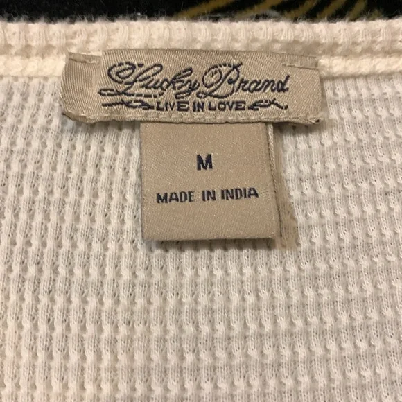 Lucky Brand Embroidered Henley Thermal - Picture 3 of 5